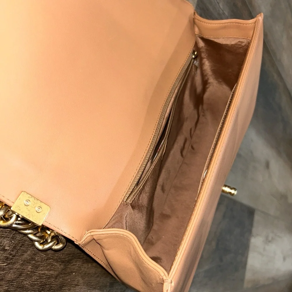 Chanel Camel Quilted Lambskin Boy Bag - Picture 13 of 15